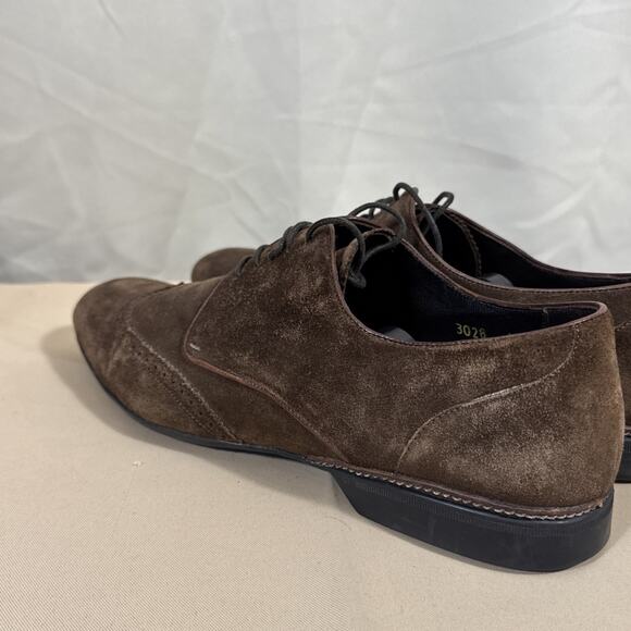 Canali Heritage Brown Suede Wingtip Derby Dress Shoes Men’s EU 44 US 11 Italy